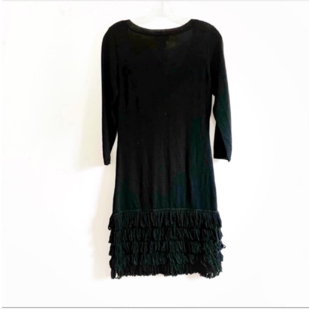 Soft Surroundings Theodora dress black knit fringe scoop neck - Picture 7 of 7